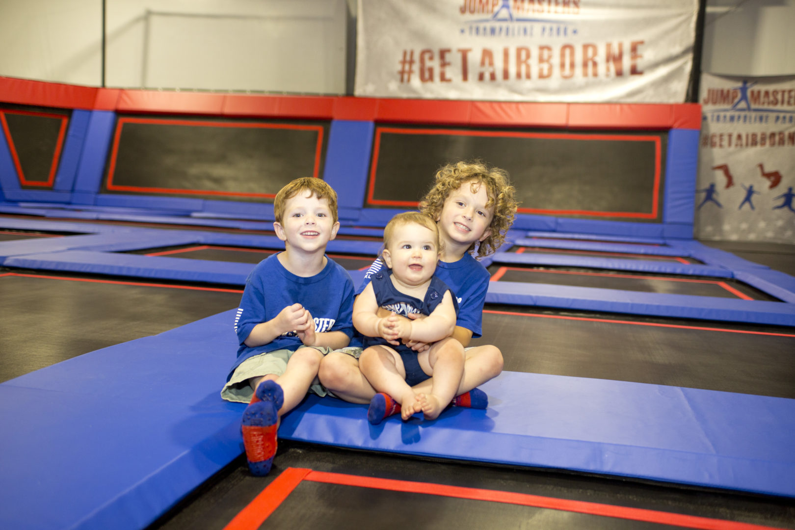 Activiites for smilling children - trampoline park at Jumpmasters in Manteo NC